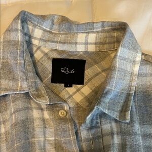 Rails Men's Light Blue and White Plaid Shirt